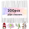 White Pipe Cleaners for Crafts,200PCS Chenille Stems,Craft Supplies,Thick Chenille Stems Fuzzy Wire Sticks Holiday Decorations and Christmas