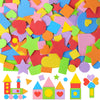 3260Pcs Foam Shape Stickers,Self Adhesive EVA Foam Stickers with Assorted Shapes and Colors,Geometric Heart Star Foam Craft Stickers for Scrapbooking