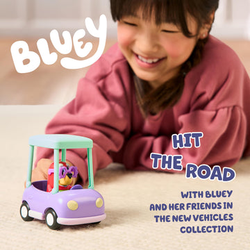 Bluey Basic Granny Toddler Toy Car, 3” Articulated Janet Kids Toy, Immersive Car Toys for Toddlers of Ages 3+