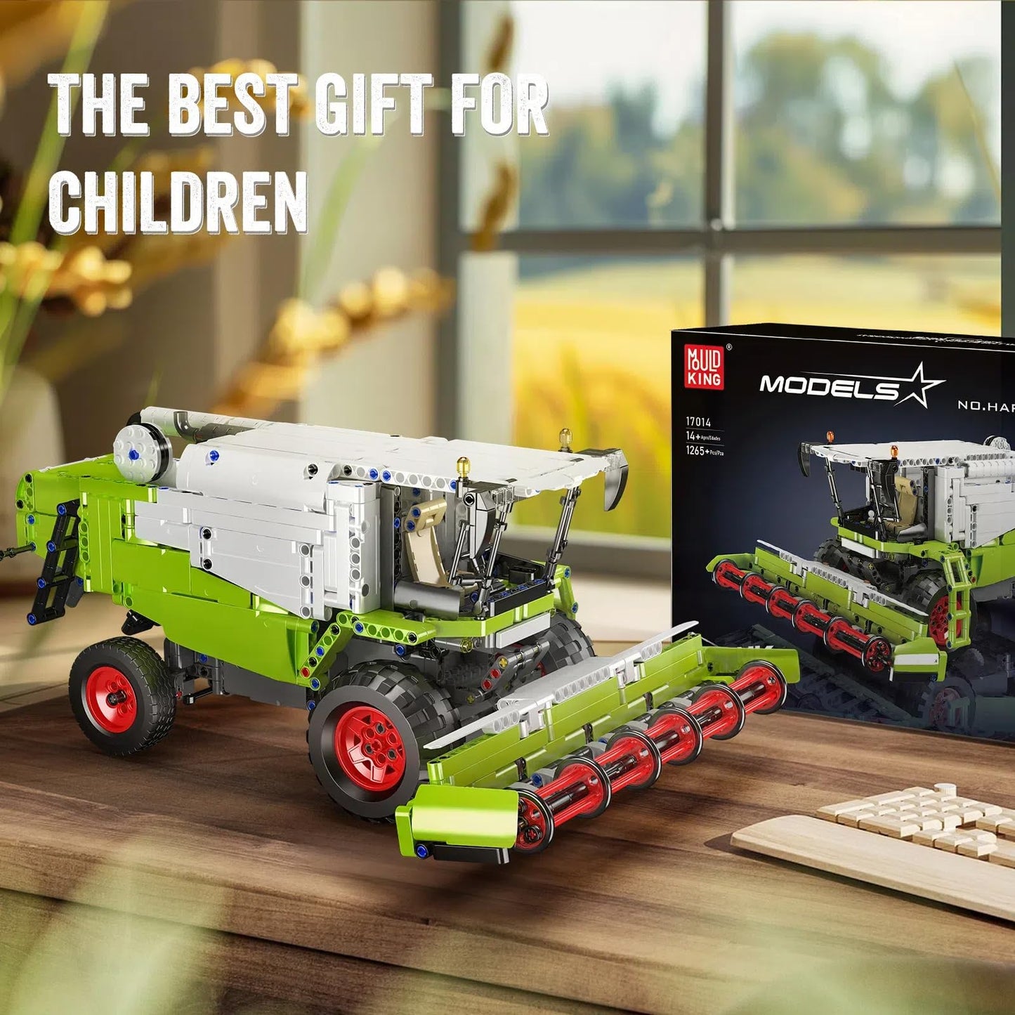Mould King 17014 Wheat Harvester Building Block Set, Tractor Toy Building Kit for Adults 14+, 1265 PCS Farm Truck Construction Vehicles Set