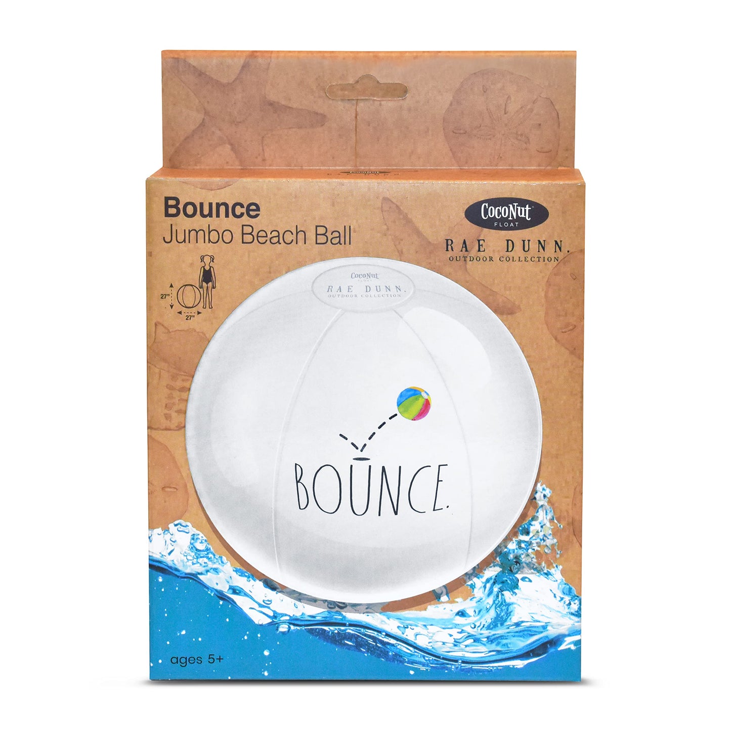 Coconut Float Rae x Dunn Large 27" Inflatable Beach Ball 2 Pack, Ages 5+