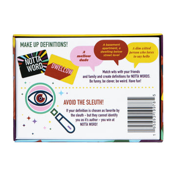 NOTTA WORD®: Define The Undefined. A Hilarious and Mysterious Twist on Word Games. A Fast-paced Party Game That’s Great for Groups.