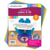 FreshCut Crafts John 3:16 Punch-Out 3-D Paper Kit, 12 Colorful Tabletop Displays Bible Craft for Kids Ages 5 & Up, Perfect for Sunday School, Church