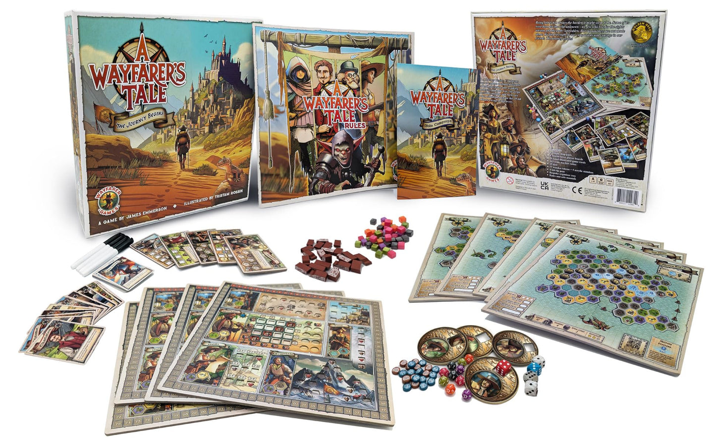 A Wayfarer’s Tale: The Journey Begins - Strategic Board Game for 1-4 Players, Ages 10+, 45-60 Minutes, with Narrative Solo Mode | A Map-Based Game