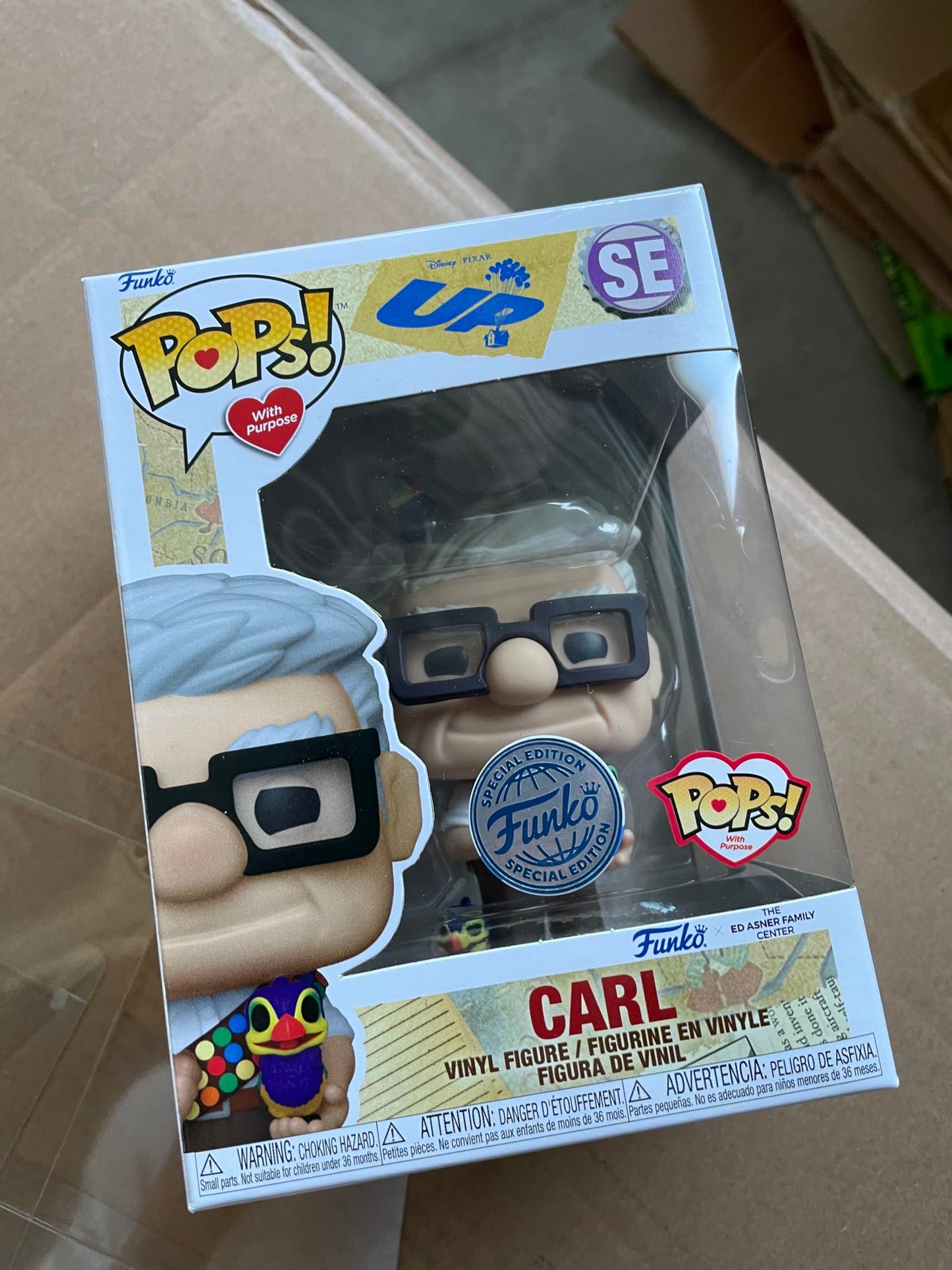 Funko Pop! Disney! Up Pop with Purpose Carl with Kevins Special Edition, 4 pouces, FUN12345