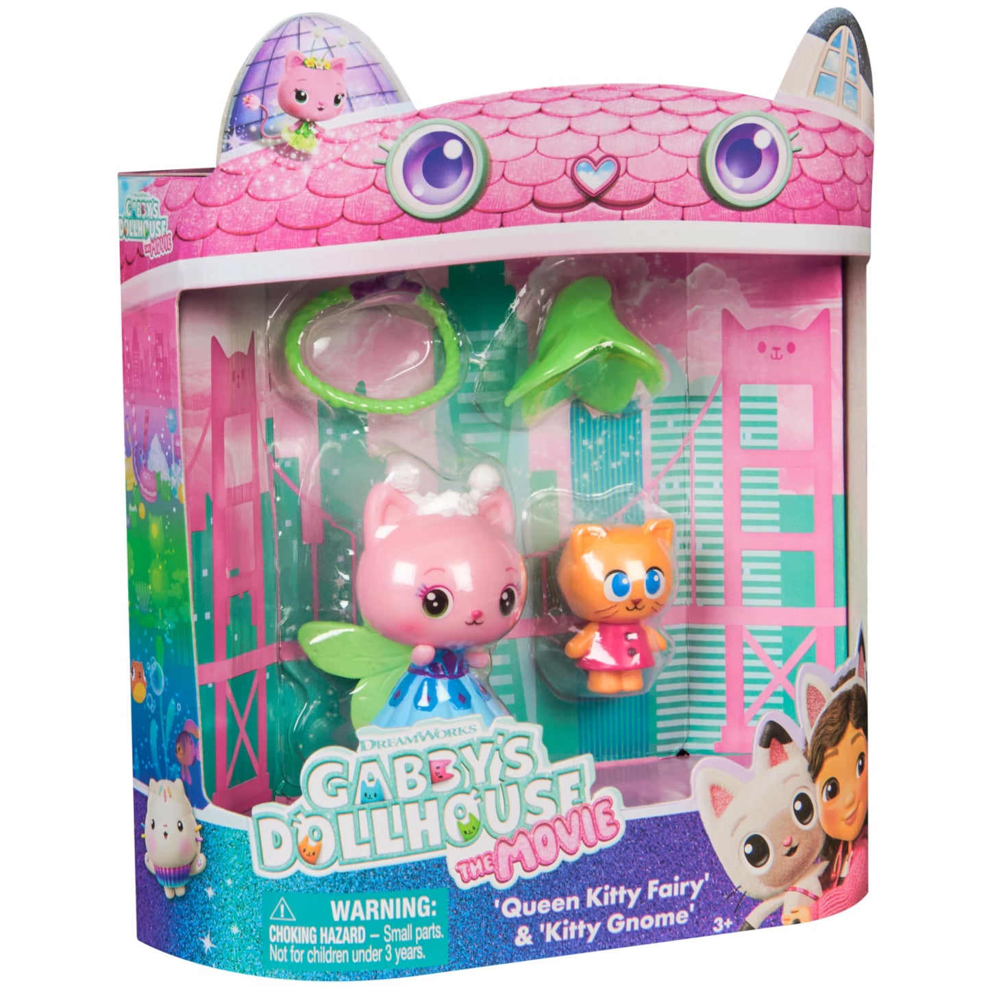 DREAMWORKS GABBY'S DOLLHOUSE: The Film Queen Kitty Fairy & Kitten Gnome Figure Set with 2 Accessories, for Children from 3 Years