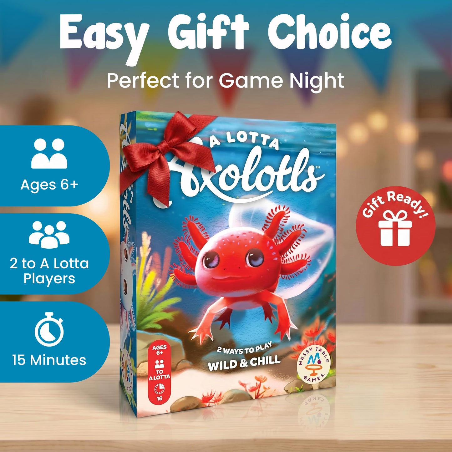 Messy Table Games A Lotta Axolotls Family Card Game