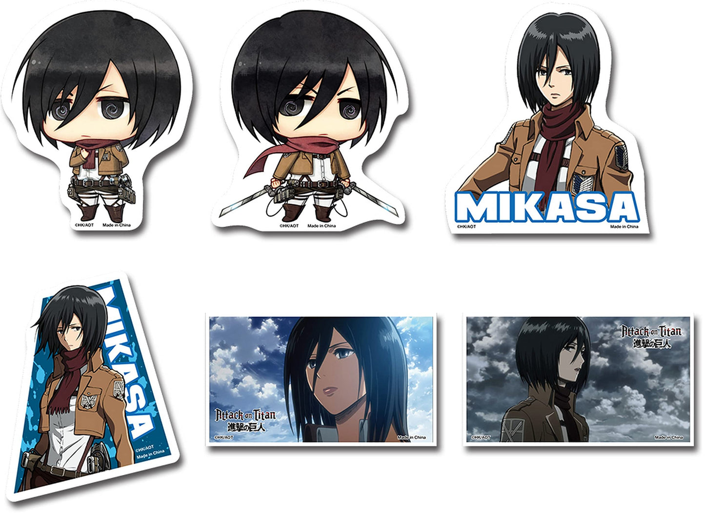 Attack On Titan - Mikasa Ackerman Die-Cut Sticker Set