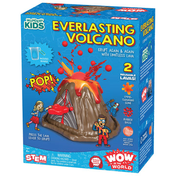 Wow in The World Everlasting Volcano | Erupt Your Volcano Again & Again, Slime Lava, Rubber Lava Rocks, Companion Audio Content, Bonus Reusable