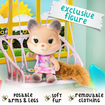 Honey Bee Acres Interactive 2 Story Tree House Playset with Exclusive Squirrel Poseable Figure Includes 21 Pieces