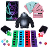 Point Games Gorilla Dice Game - Fast-Paced Family Math Board Game - Includes 24 Dice, 4 Trays, 80 Cards & Jumbo Gorilla - Fun Educational Learning Toy