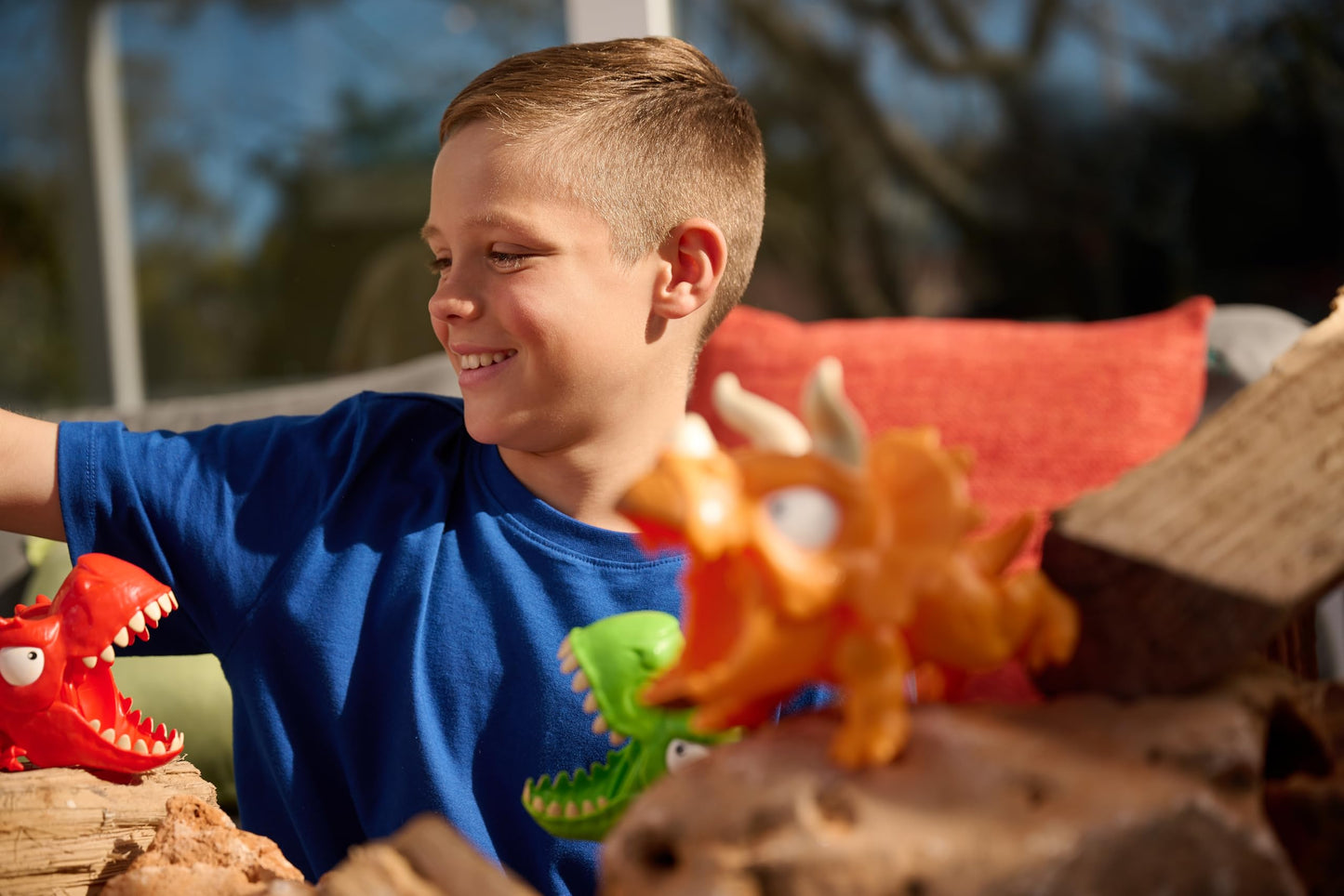 Smashers Dino Island Mini T-Rex Battles Playset (Red Dino) by ZURU Boys Dinosaur Battling Toys Shoots Fires Collectible Surprise Unboxing Skull