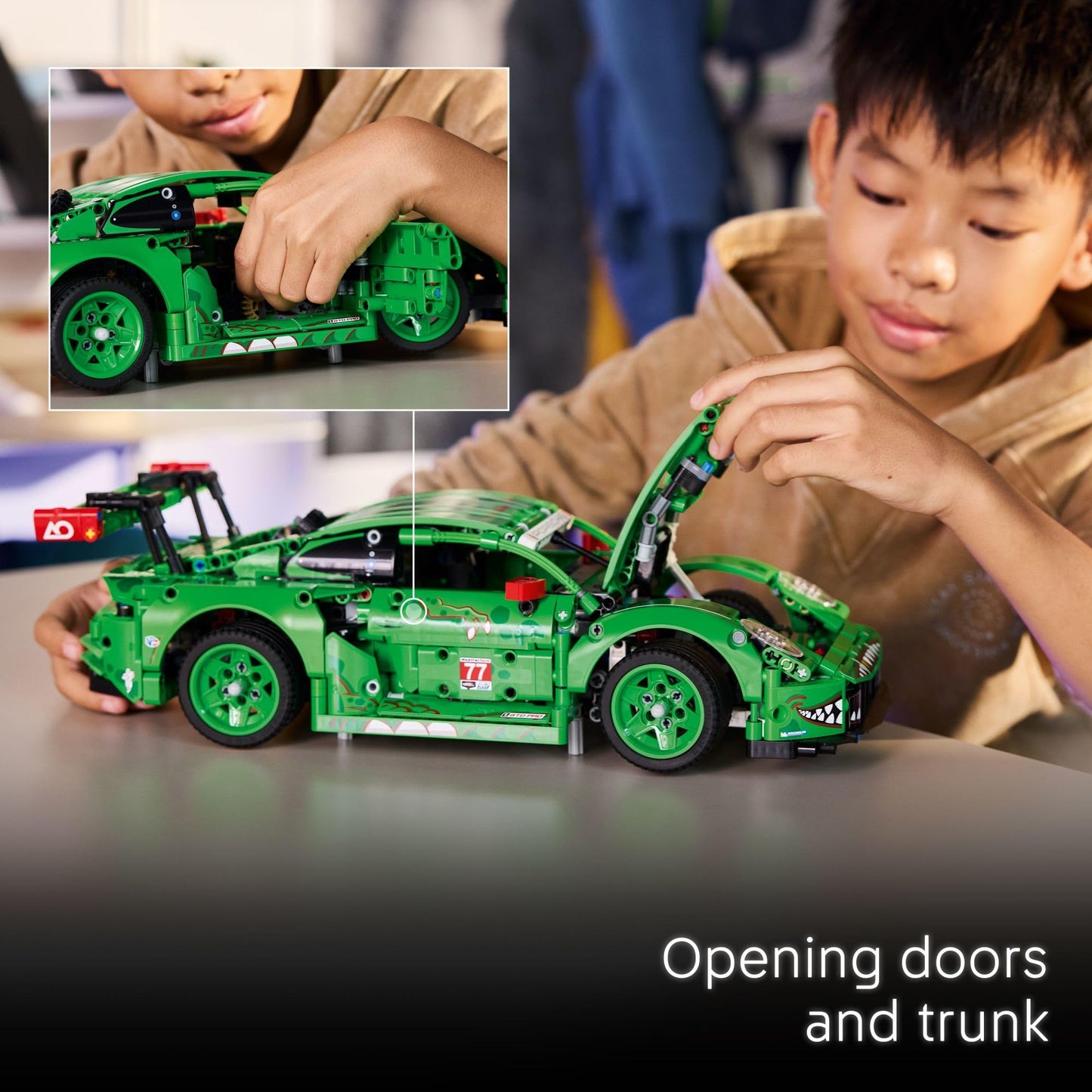 LEGO Technic Porsche 911 GT3 R Rexy AO Racing Car Building Toy for Boys & Girls - Car Toy W/Realistic Steering & 6-Cylinder Engine for Kids & Auto