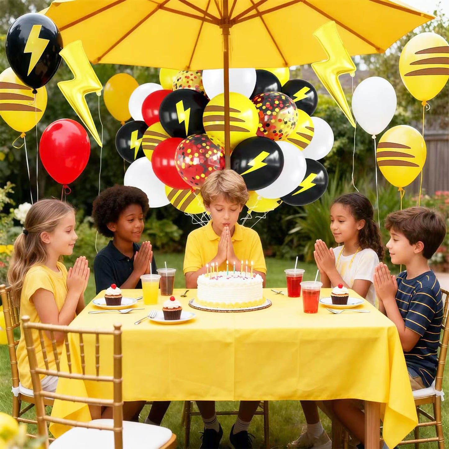 Red Black Yellow Balloon 39Pcs 12 Inch?Lightning Print Balloons for Cartoon Themed Birthday Party Decorations Boys Girls Gatherings Party Supplies