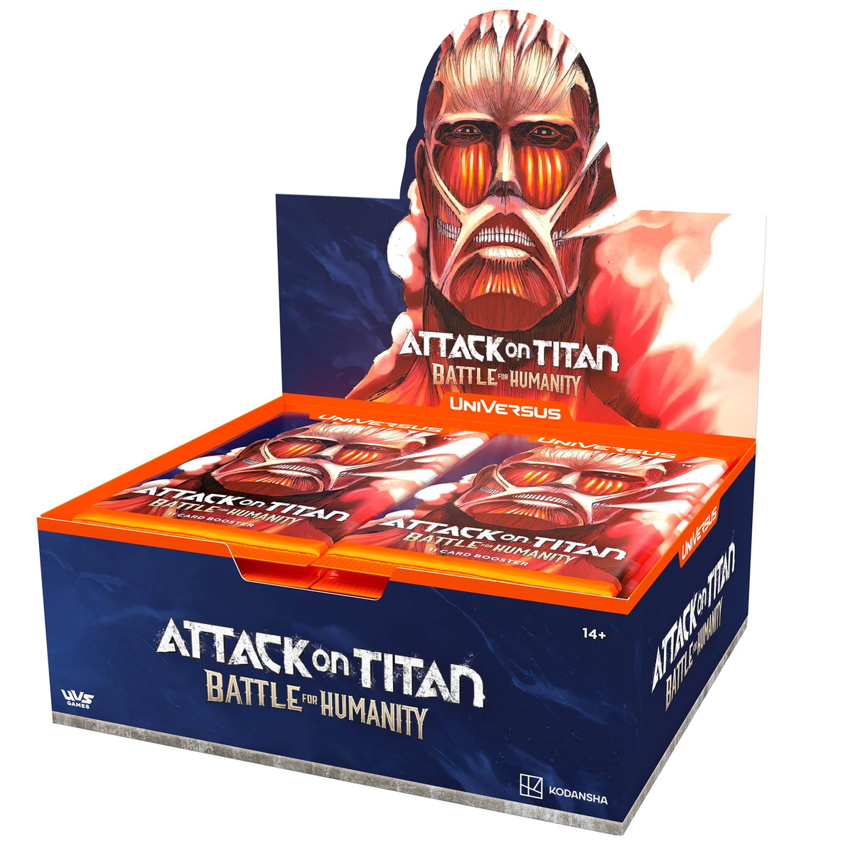 UniVersus Attack on Titan: Battle for Humanity - Booster Display - Contains 24 Booster Packs (11 Cards Each), Deck-Building Collectible Card Game