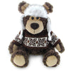 DolliBu Plush Grizzly Bear Stuffed Animal - Soft Plush Huggable Brown Grizzly Bear Wearing Hat & Sweater, Adorable Toy Wild Life Cuddle Gifts for Kids