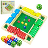 rytopt Shut The Box Game, Stocking Stuffers, 2-4 Player Family Wooden Board Table Math Games, Board Games, Valentines, 8 Dices Tabletop Game