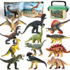 FRUSE Jurassic Dinosaur Toys,12 PCS Realistic Dino Figurines,Educational Dino Figure Playset with Information Dino Book,Dinosaur Toys for Kids 3-5