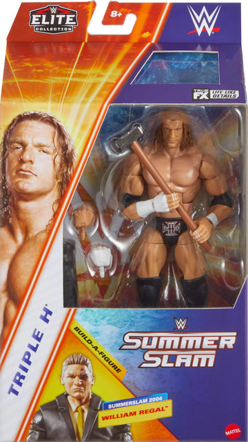 Mattel WWE Elite Collection Action Figure & Accessories, Premium Live Event Triple H Set, SummerSlam with William Regal Build-A-Figure Parts