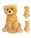 GLEAMING Teddy Bear with Zippered Pocket and Carrying Strap Handle,Bear Plush Toy, 14 inch, Grizzly Bear Brown, Stuffed Animals for Kids, Soft Cuddly