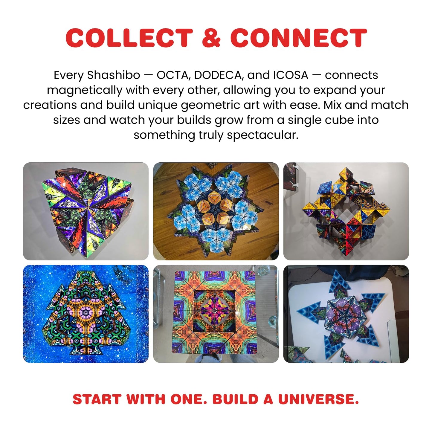 Shashibo DODECA Magnetic Puzzle Cube, Sensory Fidget Toy for Adults & Kids, Stress Relief Fidget Toy for All Ages, Cool Fidget Toys for Desk, Shape