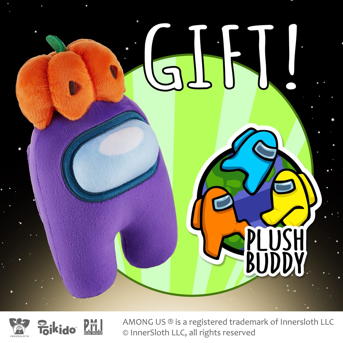 P.M.I. Among Us Plush Buddies | 8-Inch-Tall Plushie Collectibles | Playable Kids' Toys | Licensed Plush (Purple Punkin)
