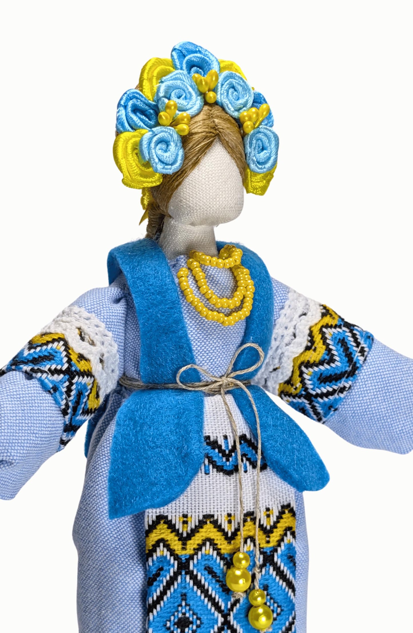 Exclusive Collectible Ukraine Motanka Doll Slavic Design Handmade Made in Ukraine 7.5" (Blue)