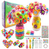 7july Crafts for Girls Ages 6-10 Make Your Own Flower Bouquet with Buttons and Felt Flowers, Vase Art and Craft for Children - DIY Activity Christmas