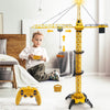 Mini Tudou 6 Channel Infinite Rotation Remote Control Tower Crane Toy 50.4 inch 2.4GHz RC Construction Toy Lift Model with Tower Light & Sound