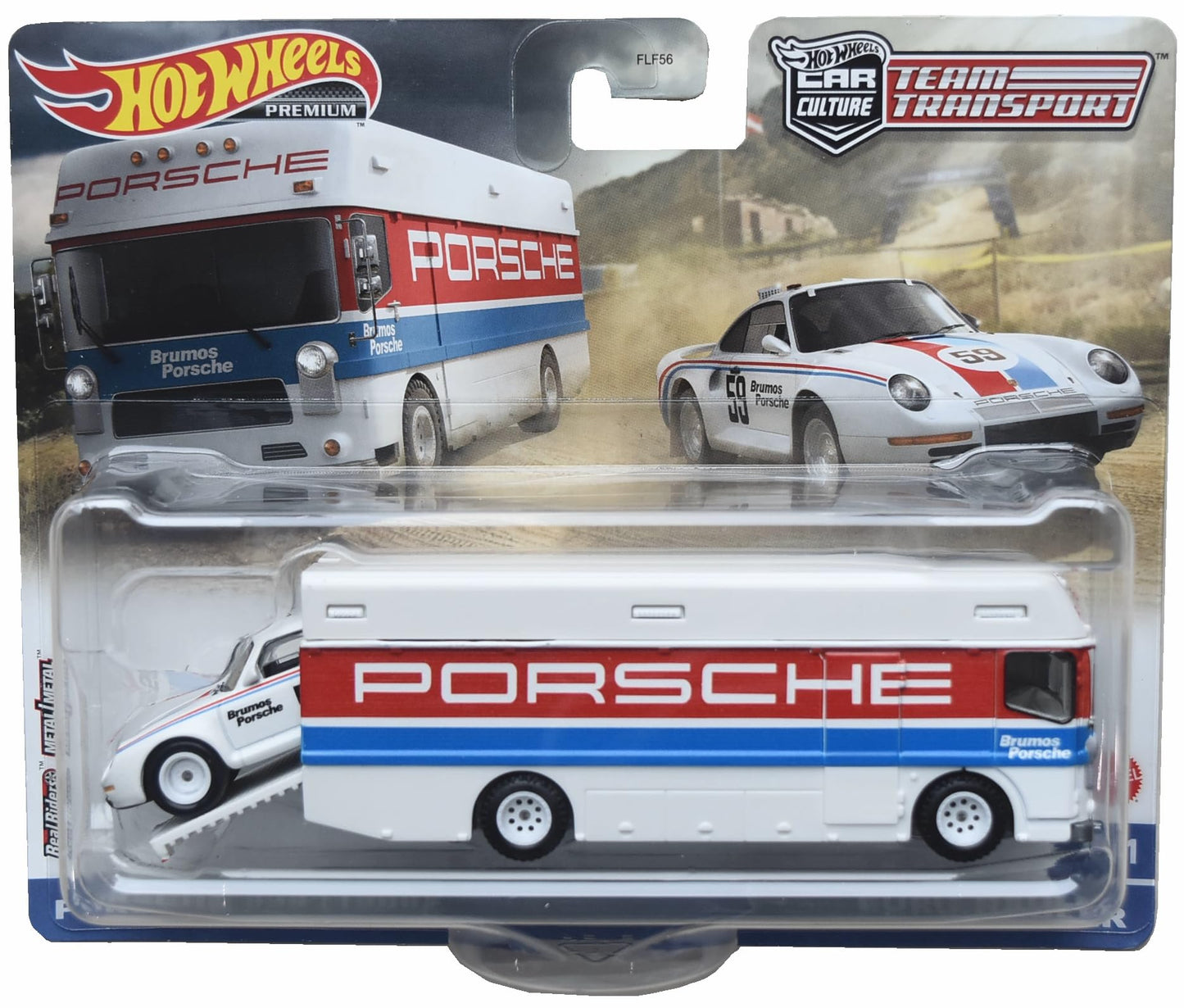 Mattel Hot Wheels Team Transport Porsche 959 Euro Hauler, White #61