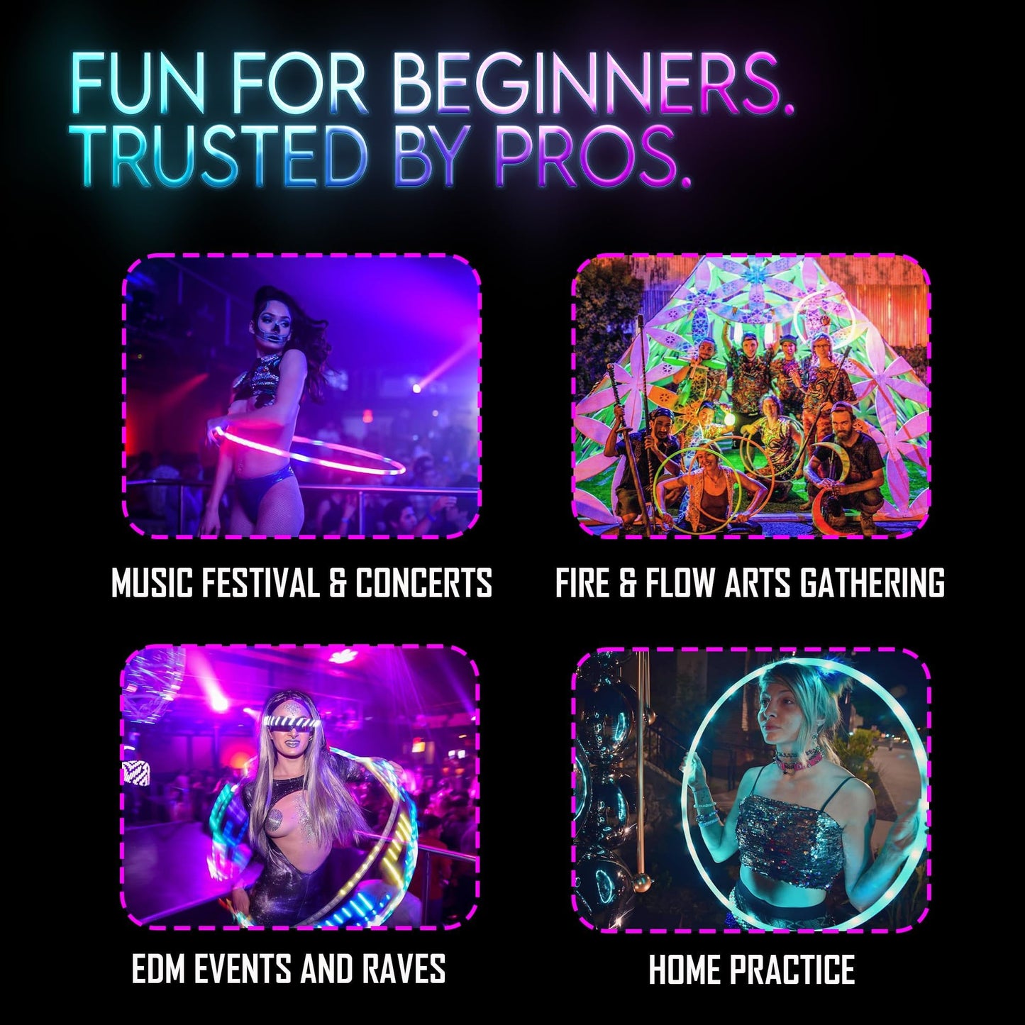UltraPoi - UltraHoop Remote LED Hula Hoop, Wireless Control, 36” x 3/4” OD