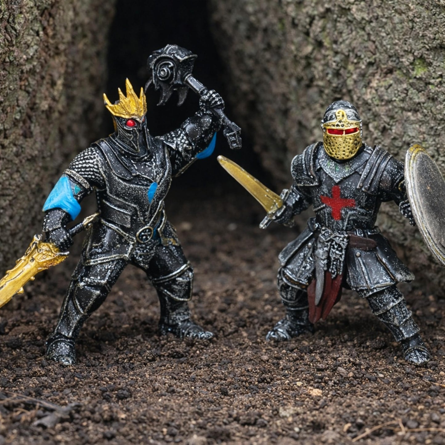 Liberty Imports Medieval Knights & Fantasy Dragons Figurines Set, 12 Pack