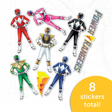 Desert Cactus Power Rangers Sticker - 8 Sticker Vinyl Decal Laptop Water Bottle Car Scrapbook Sheet Decorations Birthday Favor Party Supplies (2-18)