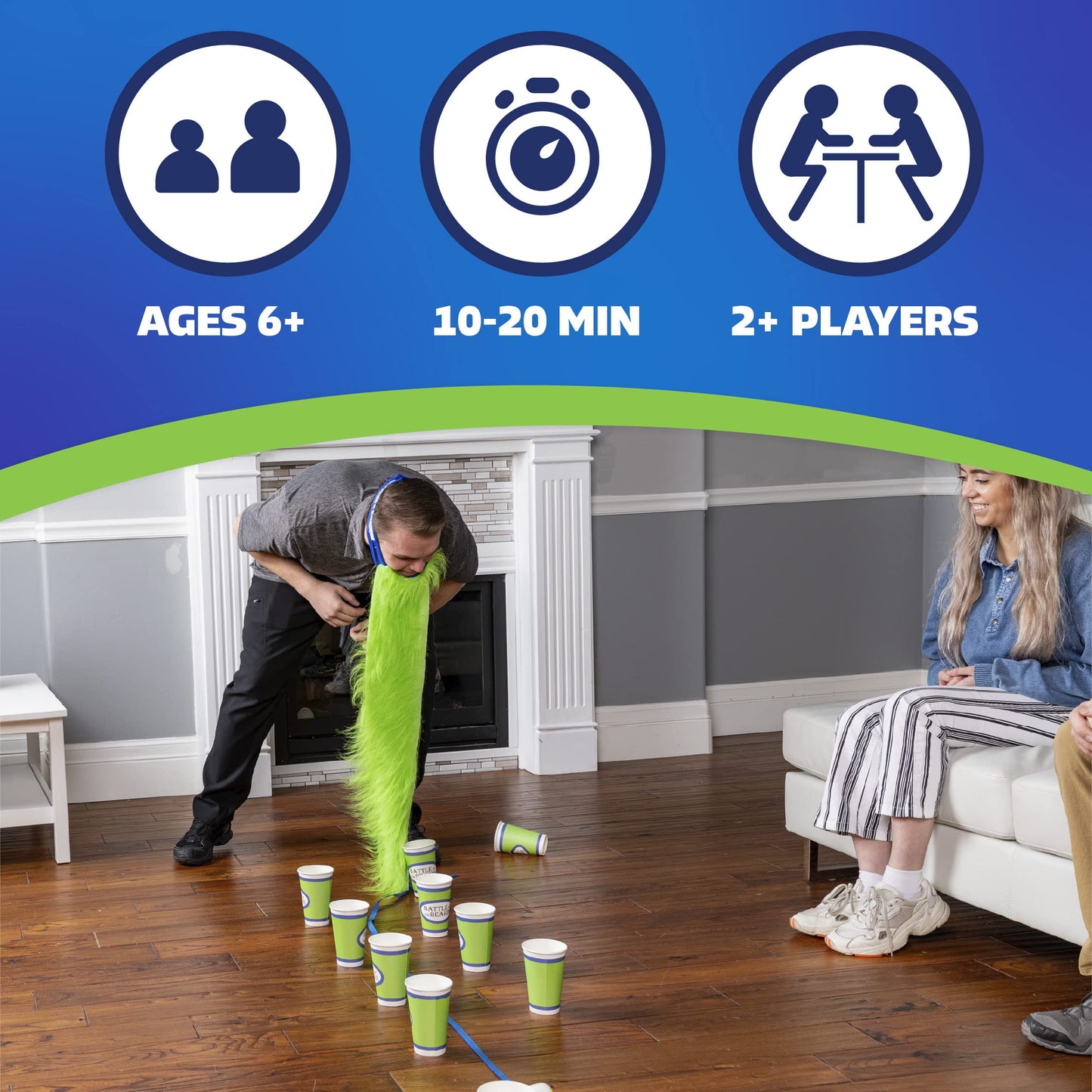 Squirrel Products Battle of The Beards Funny Party Game, White Elephant Minute to Win It Game for Kids & Adults, Family Game Night Activity for Ages