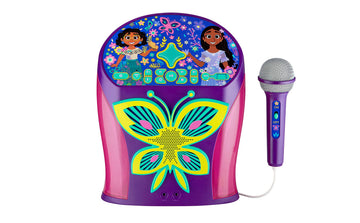 eKids Disney Encanto Karaoke Machine, Bluetooth Speaker with Microphone for Kids, with USB Port to Play Music, Easily Access Playlists with New EZ