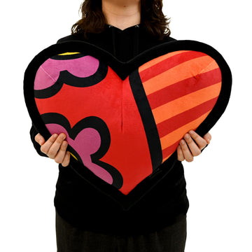 Britto 22" Heart Plush - Colorful and Huggable Decor for Home, Bed, Office - Cute and Ultra Soft Stuffed Large Cushion - Ideal Gift for Any Occasion