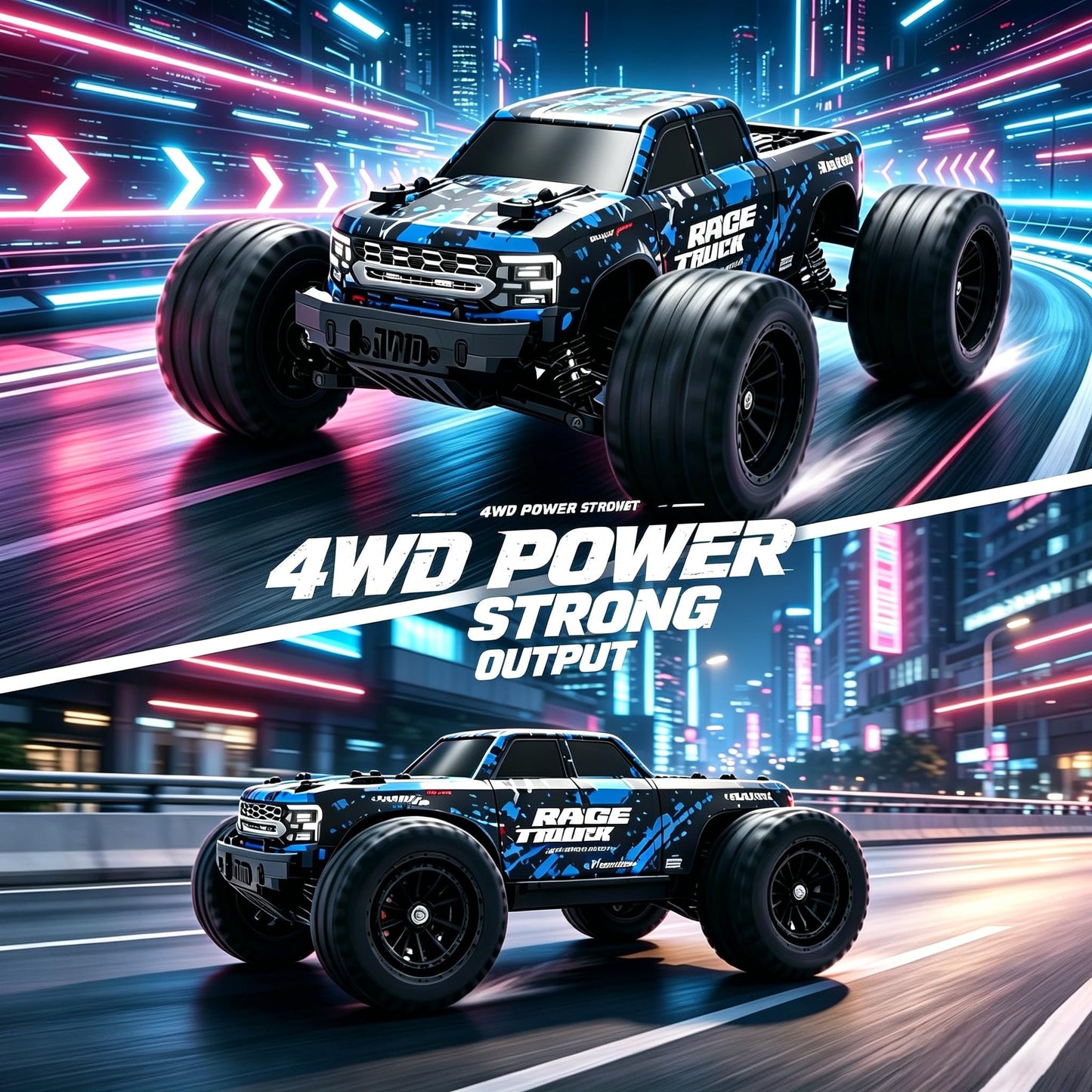 HAIBOXING RC Cars 1/18 Scale 4WD Off-Road Monster Trucks with 36+KM/H High Speed, 2.4 GHz Remote-Controlled Electric All Terrain Waterproof Vehicles