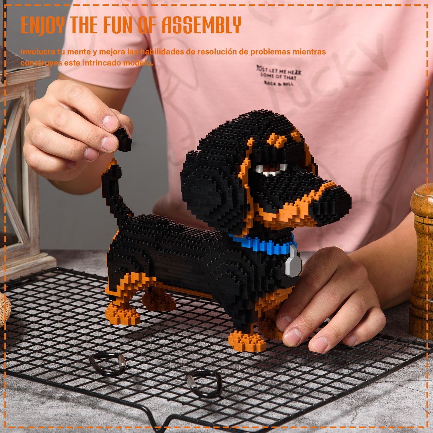 XinLiangDian Dachshund Dog 3D Puzzle 2100 PCS Building Blocks Set,Animals Gifts Compatible with Mini Legos for Adults 14+Boys Girls Teens(Challenging)