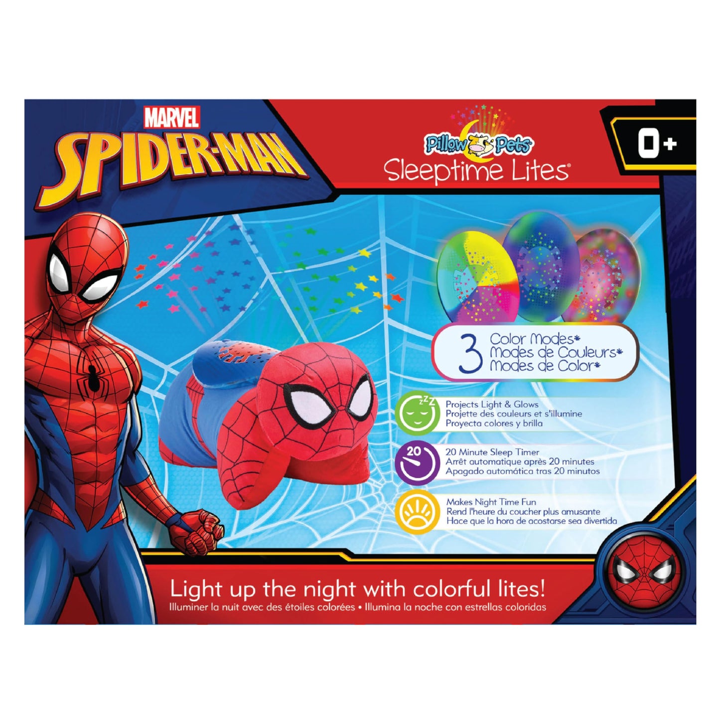 Pillow Pets Marvel Spider-Man, 11" Sleeptime Lite