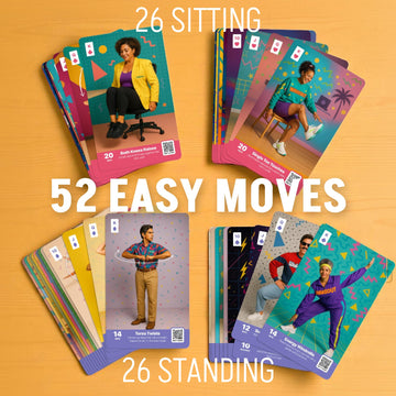 Wakeout Desk Exercise Cards, 52 Workout Cards for Office & Work Breaks, Seated & Standing Fitness Deck for Adults, Exercise Card Game for Sedentary