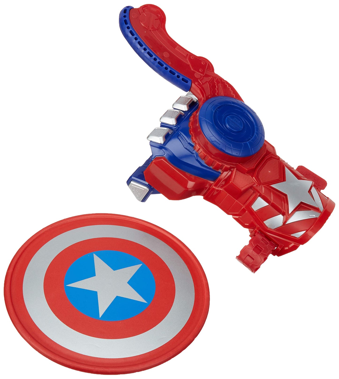 Marvel NERF Power Moves Avengers Captain America Shield Sling NERF Disc-Launching Toy for Kids Roleplay, Toys for Kids Ages 5 and Up