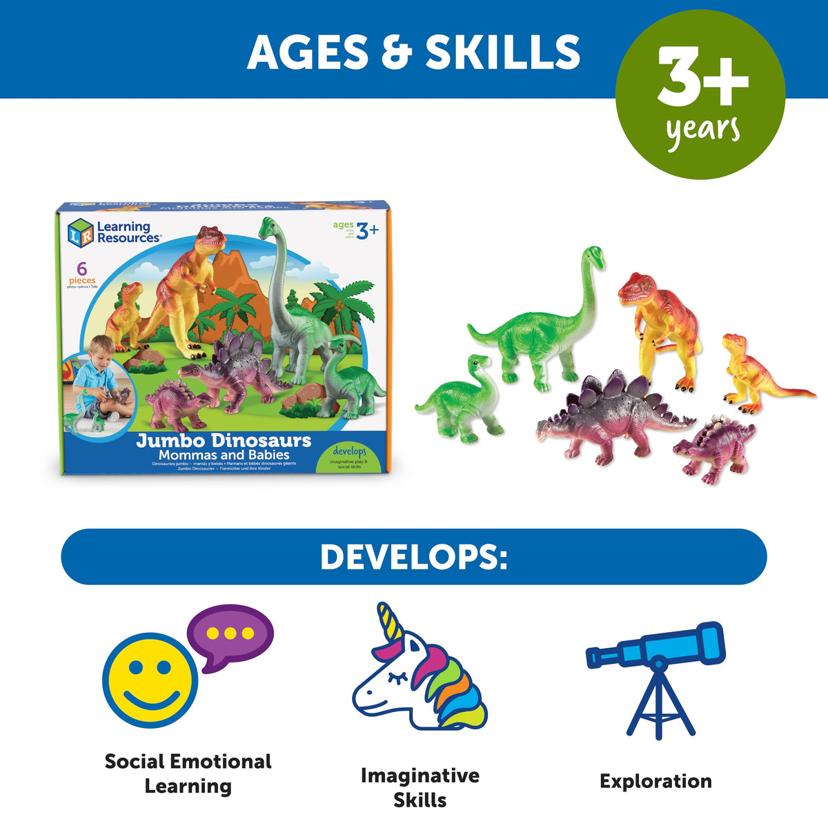 Learning Resources Jumbo Dinosaurs Mommas and Babies
