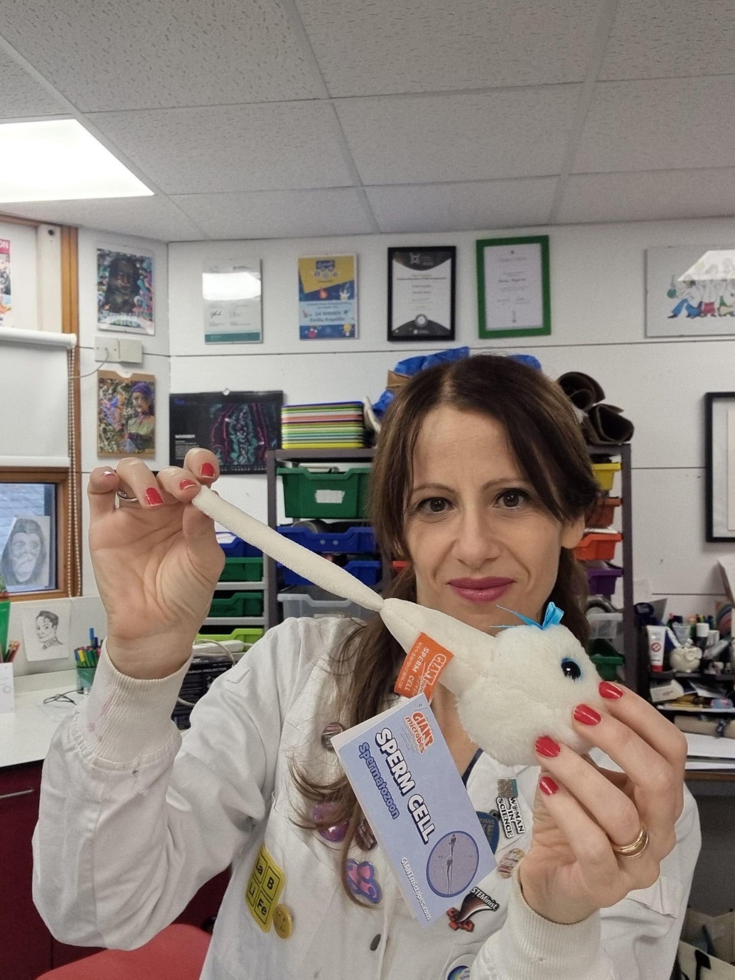 GIANTmicrobes Sperm Cell Plush - Learn about the Reproductive System and Fertility with this Unique Educational Plush, Memorable Gift for Students