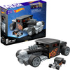 MEGA Hot Wheels Race Car Building Toys Set, Bone Shaker with 334 Pieces and Metal Die-Cast Model, Collector Replica, Black and Chrome, Kids & Adults