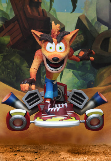 NECA Crash Bandicoot - 7” Scale Action Figure - Deluxe Crash with Jet Board
