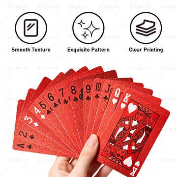Huztocmr Waterproof Playing Cards,PVC Plastic Poker Cards with Matte Finish,Set for Adults,Beach Pool Travel Camping Family Game Night,Suitable