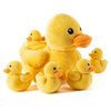 PREXTEX Plush Duck Toys Stuffed Animal with 5 Ducks Baby Stuffed Animals - Big Duck Zippers 5 Little Plush Baby Ducklings - Toys for Kids 3-5