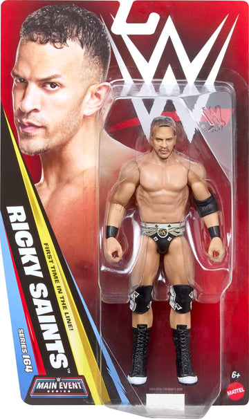 Mattel WWE Ricky Saints Action Figure, Main Event Series #164, 6-inch Collectible Superstar with 14 Articulation Points & Life-Like Look