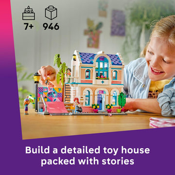 LEGO Friends Liann’s Family House Building Toy for Girls & Boys - Pretend Play Set for Kids, Ages 7+ - W/4 Minidolls, 2 Toy Pet Figures, & Doll House