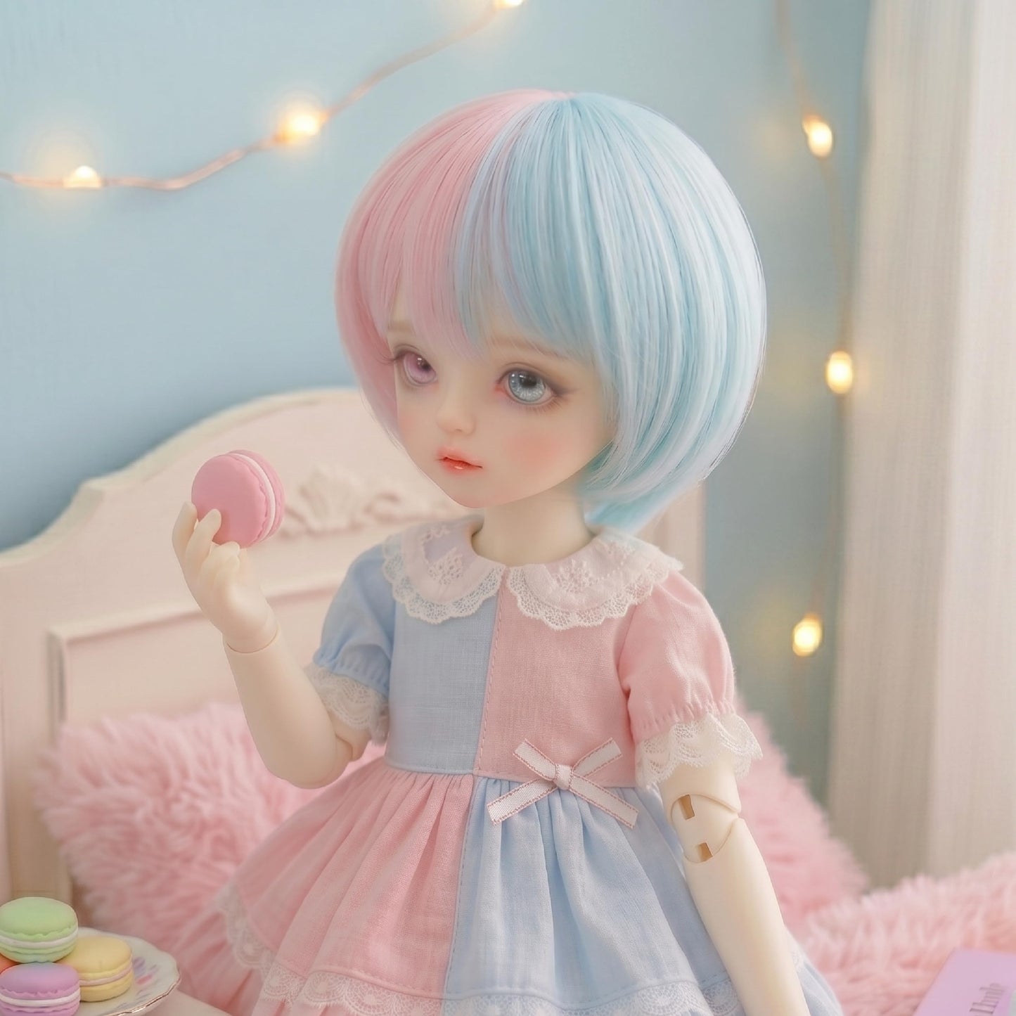 Missuhair 7-8inch (for 17CM-19CM's Head) 1/4 Bjd Wig Synthetic Short Hair Handmade Accessories